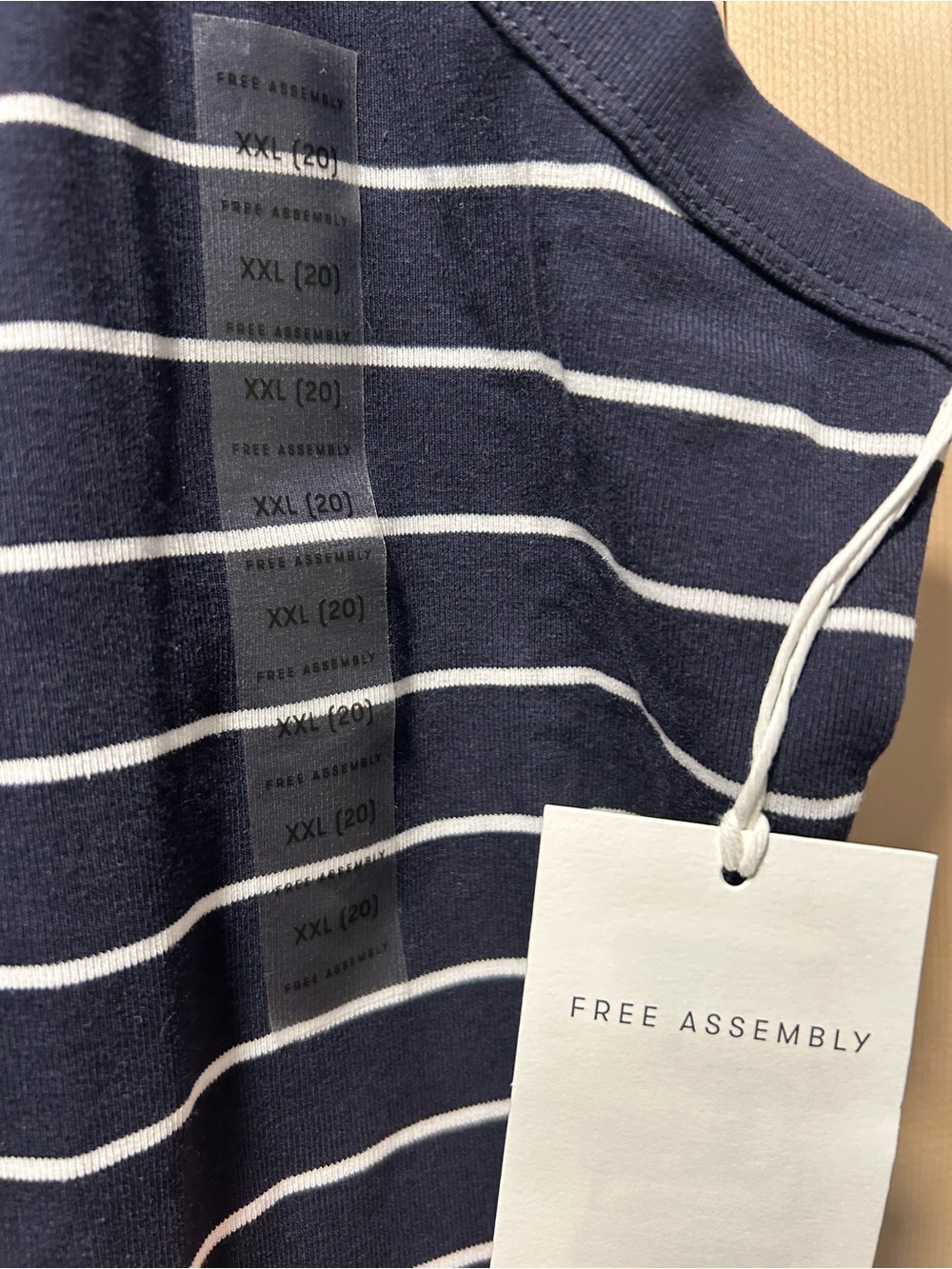 Striped Navy & White Sleeveless Rash Guard Tank - Picture 2 of 2